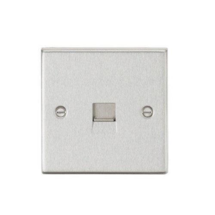 Knightsbridge Telephone Master Outlet – Square Edge Brushed Chrome CS73BC - West Midland Electrics | CCTV & Electrical Wholesaler