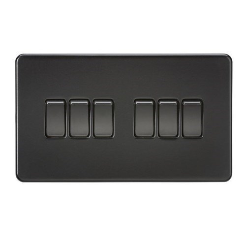 Knightsbridge Screwless 10AX 6G 2-Way Switch – Matt Black SF4200MBB - West Midland Electrics | CCTV & Electrical Wholesaler