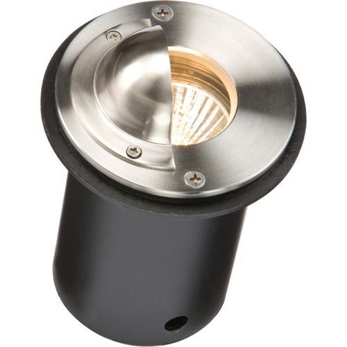 Knightsbridge IP65 230V Round Stainless Steel Walkover Ground Light with Half-Lip Cover CAPWGU - West Midland Electrics | CCTV & Electrical Wholesaler