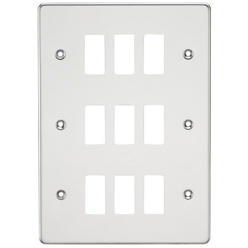 Knightsbridge Flat plate 9G grid faceplate – polished chrome GDFP009PC - West Midland Electrics | CCTV & Electrical Wholesaler 3