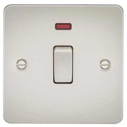 Knightsbridge Flat Plate 20A 1G DP switch with neon – pearl FP8341NPL - West Midland Electrics | CCTV & Electrical Wholesaler