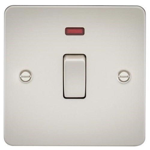 Knightsbridge Flat Plate 20A 1G DP switch with neon – pearl FP8341NPL - West Midland Electrics | CCTV & Electrical Wholesaler