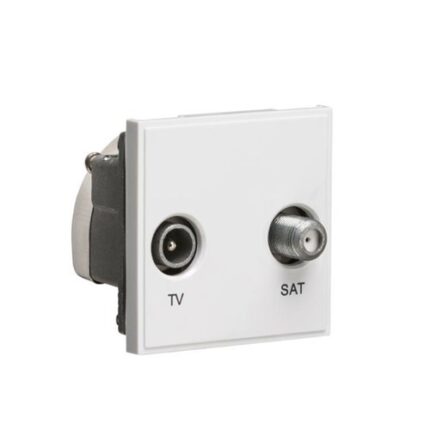 Knightsbridge Diplexed TV /SAT TV Outlet Module 50 x 50mm – White NETDISATWH - West Midland Electrics | CCTV & Electrical Wholesaler