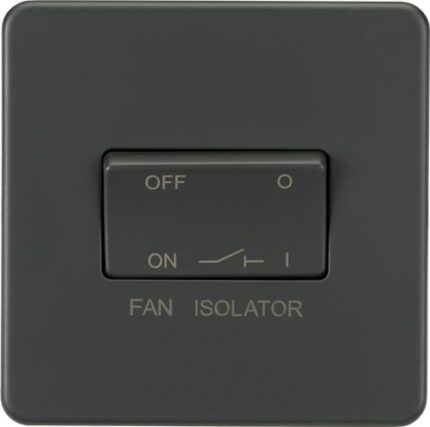 Knightsbridge Screwless 10AX 3 pole Fan Isolator Switch – Anthracite SF1100AT - West Midland Electrics | CCTV & Electrical Wholesaler