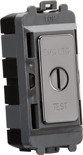 Knightsbridge 20AX DP key module (marked EMG LTG TEST) – black nickel GDM008BN - West Midland Electrics | CCTV & Electrical Wholesaler