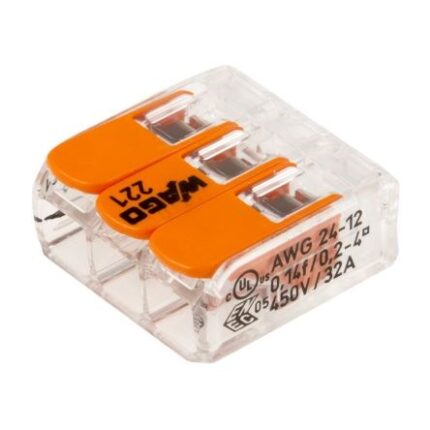 Wago 3 conductor 6mm lever connector 32A 221-613 - West Midland Electrics | CCTV & Electrical Wholesaler