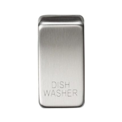 Knightsbridge Switch cover “marked DISHWASHER” – brushed chrome GDDISHBC - West Midland Electrics | CCTV & Electrical Wholesaler