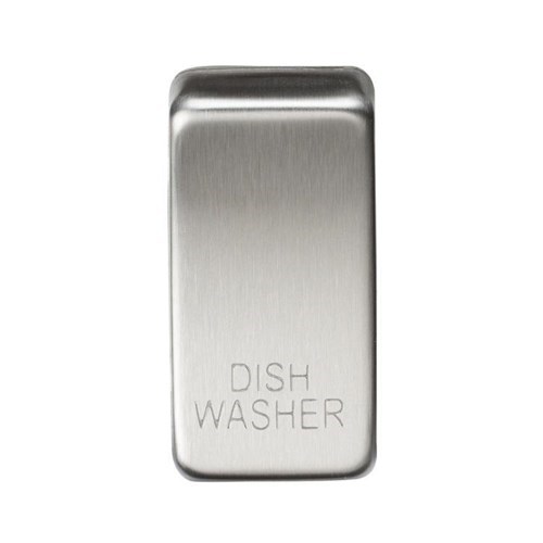 Knightsbridge Switch cover “marked DISHWASHER” – brushed chrome GDDISHBC - West Midland Electrics | CCTV & Electrical Wholesaler