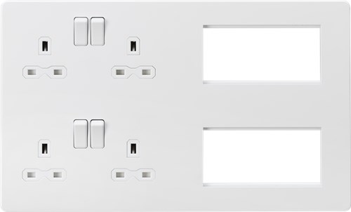 Knightsbridge Screwless Combination Plate – Matt White SFR298MW - West Midland Electrics | CCTV & Electrical Wholesaler