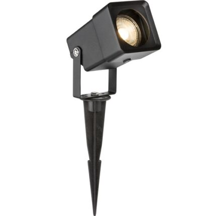 Knightsbridge 230V IP65 GU10 Square Spike Light – Black GUSPIKES - West Midland Electrics | CCTV & Electrical Wholesaler