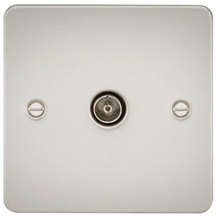 Knightsbridge Flat Plate 1G TV Outlet (non-isolated) – Pearl FP0100PL - West Midland Electrics | CCTV & Electrical Wholesaler