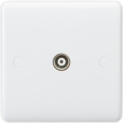 Knightsbridge Curved Edge Coax TV Outlet (non-isolated) CU0100 - West Midland Electrics | CCTV & Electrical Wholesaler
