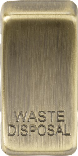 Knightsbridge Switch cover “marked WASTE DISPOSAL” – antique brass GDWASTEAB - West Midland Electrics | CCTV & Electrical Wholesaler