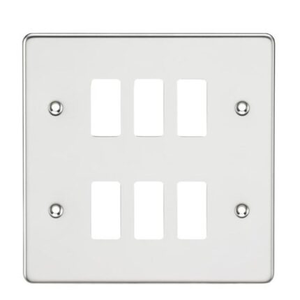 Knightsbridge Flat plate 6G grid faceplate – polished chrome GDFP006PC - West Midland Electrics | CCTV & Electrical Wholesaler 5