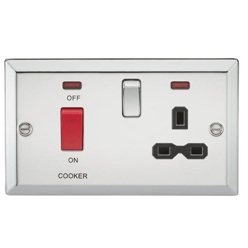 Knightsbridge 45a Dp Cooker Switch And 13a Switched Socket With Neons