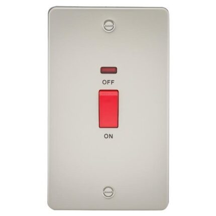 Knightsbridge Flat Plate 45A 2G DP switch with neon – pearl FP8332NPL - West Midland Electrics | CCTV & Electrical Wholesaler 5