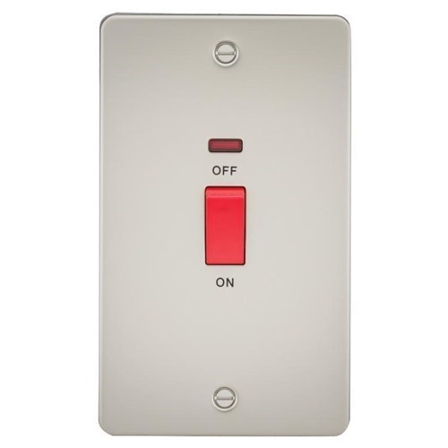 Knightsbridge Flat Plate 45A 2G DP switch with neon – pearl FP8332NPL - West Midland Electrics | CCTV & Electrical Wholesaler 3