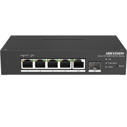 Hikvision Smart Managed 4-Port 10/100 Mbps PoE Switch - West Midland Electrics | CCTV & Electrical Wholesaler