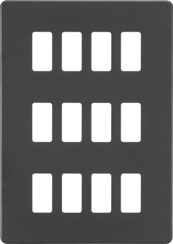 Knightsbridge Screwless 12G grid faceplate – anthracite GDSF012AT - West Midland Electrics | CCTV & Electrical Wholesaler 3