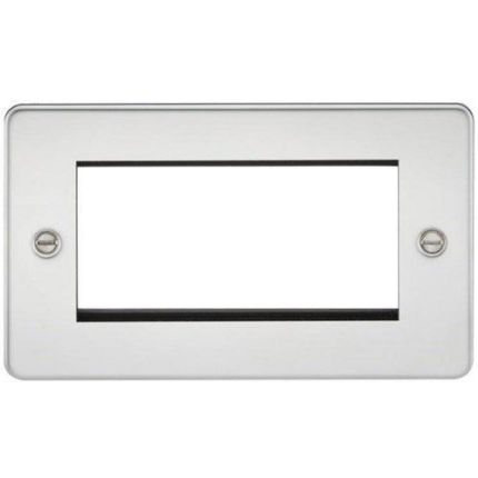 Knightsbridge Flat Plate 4G modular faceplate – polished chrome FP4GPC - West Midland Electrics | CCTV & Electrical Wholesaler