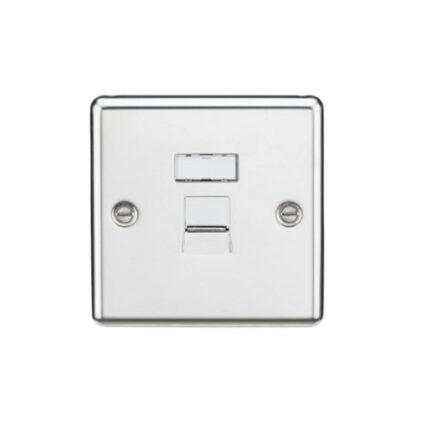 Knightsbridge RJ45 Network Outlet – Rounded Edge Polished Chrome CL45PC - West Midland Electrics | CCTV & Electrical Wholesaler