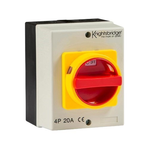 Knightsbridge IP65 20A Rotary Isolator 4P AC (230V-415V) IN0025 - West Midland Electrics | CCTV & Electrical Wholesaler 3
