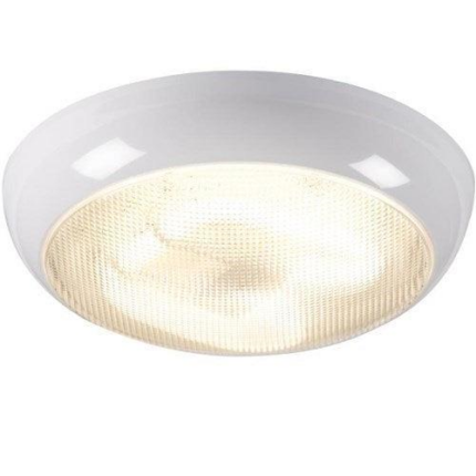 Knightsbridge IP44 28W HF Emergency Polo Bulkhead with Prismatic Diffuser and White Base TPB28WPEMHF - West Midland Electrics | CCTV & Electrical Wholesaler