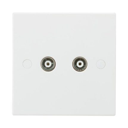 Knightsbridge Twin Coax TV Outlet (non-isolated) SN0110 - West Midland Electrics | CCTV & Electrical Wholesaler 3