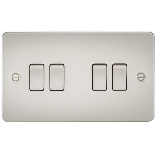 Knightsbridge Flat Plate 10AX 4G 2-way switch – pearl FP4100PL - West Midland Electrics | CCTV & Electrical Wholesaler 3