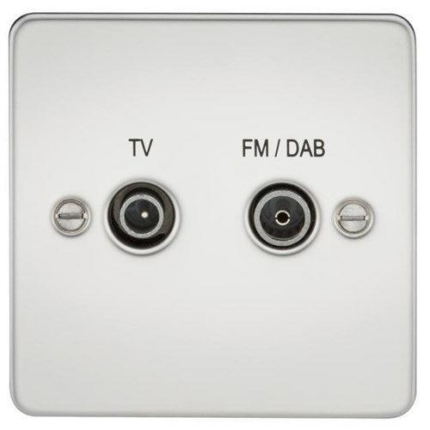 Knightsbridge Flat Plate Screened Diplex Outlet (TV & FM DAB) – Polished Chrome FP0160PC - West Midland Electrics | CCTV & Electrical Wholesaler 5