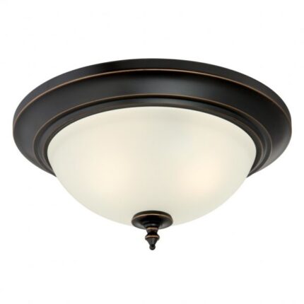 Westinghouse Harwell 33cm 2 Light Flush Amber Bronze Finish 63048 - West Midland Electrics | CCTV & Electrical Wholesaler