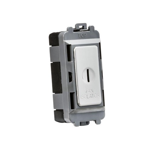 Knightsbridge 10A Fan Isolator Key Switch Module – Polished Chrome GDM021PC - West Midland Electrics | CCTV & Electrical Wholesaler