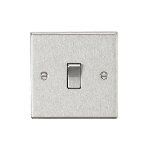 Knightsbridge 10AX 1G Intermediate Switch – Square Edge Brushed Chrome CS12BC - West Midland Electrics | CCTV & Electrical Wholesaler