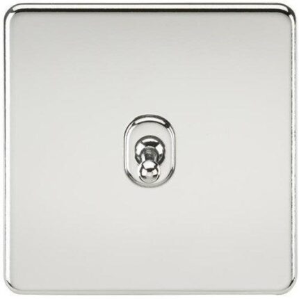 Knightsbridge Screwless 10AX 1G Intermediate Toggle Switch – Polished Chrome SF12TOGPC - West Midland Electrics | CCTV & Electrical Wholesaler