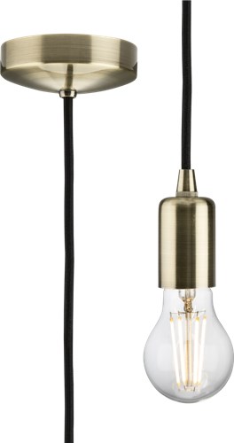 Knightsbridge 1.8m E27 Contemporary Pendant Set – Antique Brass 8270LAB - West Midland Electrics | CCTV & Electrical Wholesaler