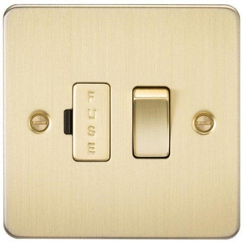 Knightsbridge Flat Plate 13A switched fused spur unit – brushed brass FP6300BB - West Midland Electrics | CCTV & Electrical Wholesaler