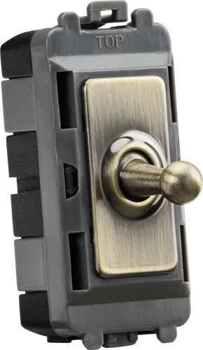 Knightsbridge 20AX 1G DP Toggle switch – antique brass GDM02TOGAB - West Midland Electrics | CCTV & Electrical Wholesaler