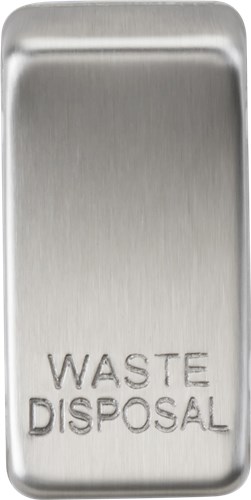 Knightsbridge Switch cover “marked WASTE DISPOSAL” – brushed chrome GDWASTEBC - West Midland Electrics | CCTV & Electrical Wholesaler