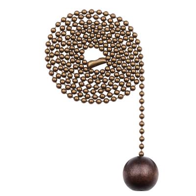 Westinghouse Pull Chain Walnut Wooden Ball Antique Brass Finish 2 cm 77290 - West Midland Electrics | CCTV & Electrical Wholesaler
