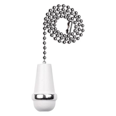 Westinghouse Pull Chain White Wooden Cone Chrome Finish 2 cm 77292 - West Midland Electrics | CCTV & Electrical Wholesaler