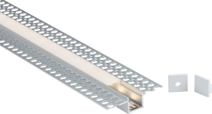 Knightsbridge 1M Aluminium Profile – Plaster-in Recessed 1MPLA - West Midland Electrics | CCTV & Electrical Wholesaler