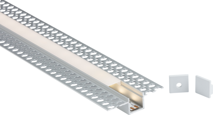 Knightsbridge 2M Aluminium Profile – Plaster-in Recessed 2MPLA - West Midland Electrics | CCTV & Electrical Wholesaler 3