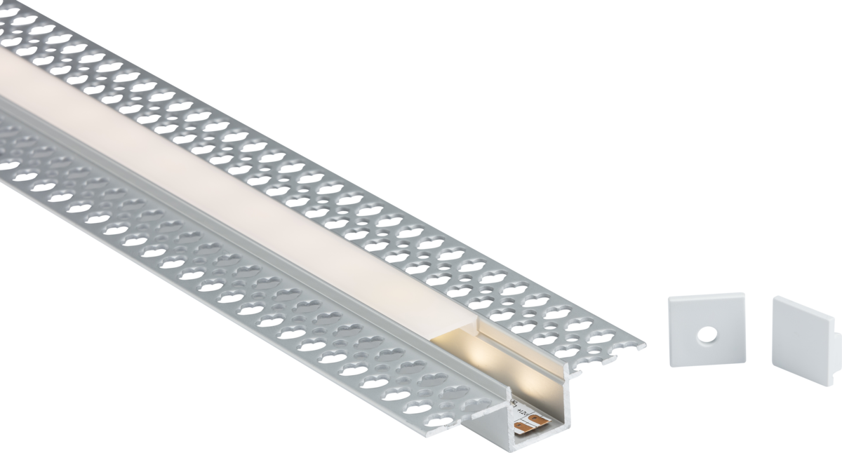 Knightsbridge 2M Aluminium Profile – Plaster-in Recessed 2MPLA - West Midland Electrics | CCTV & Electrical Wholesaler