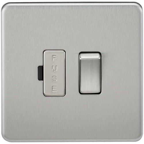 Knightsbridge Screwless 13A Switched Fused Spur Unit – Brushed Chrome SF6300BC - West Midland Electrics | CCTV & Electrical Wholesaler