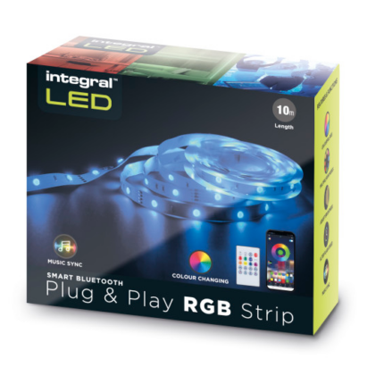Integral LED Plug and Play RGB Strip 10M (Smart Bluetooth) ILSTRGBA162B - West Midland Electrics | CCTV & Electrical Wholesaler