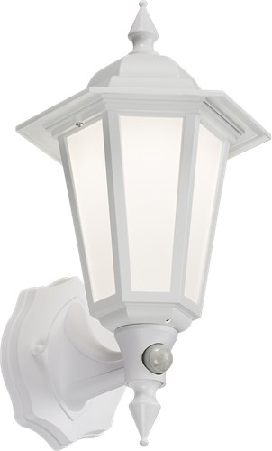Knightsbridge 230V IP54 8W LED Wall Lantern with Photocell Sensor – White LANT1WP - West Midland Electrics | CCTV & Electrical Wholesaler