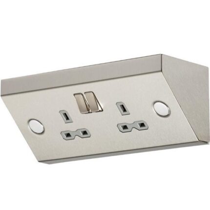 Knightsbridge 13A 2G Mounting DP Switched Socket – Stainless Steel with grey insert SKR008 - West Midland Electrics | CCTV & Electrical Wholesaler 5