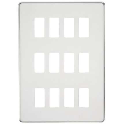 Knightsbridge Screwless 12G grid faceplate – polished chrome GDSF012PC - West Midland Electrics | CCTV & Electrical Wholesaler 5