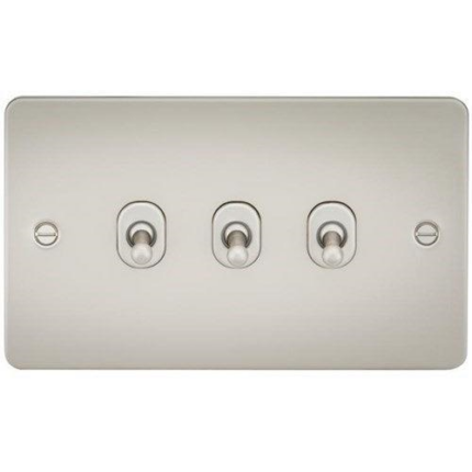 Knightsbridge Flat Plate 10AX 3G 2-way toggle switch – pearl FP3TOGPL - West Midland Electrics | CCTV & Electrical Wholesaler 5
