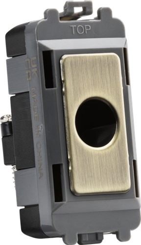 Knightsbridge Flex outlet module (up to 10mm) – antique brass GDM012AB - West Midland Electrics | CCTV & Electrical Wholesaler